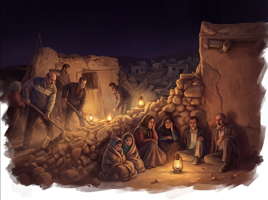 شب زلزله — صحنه ۱ از قصه ۱۲ «از جنس خمینی»