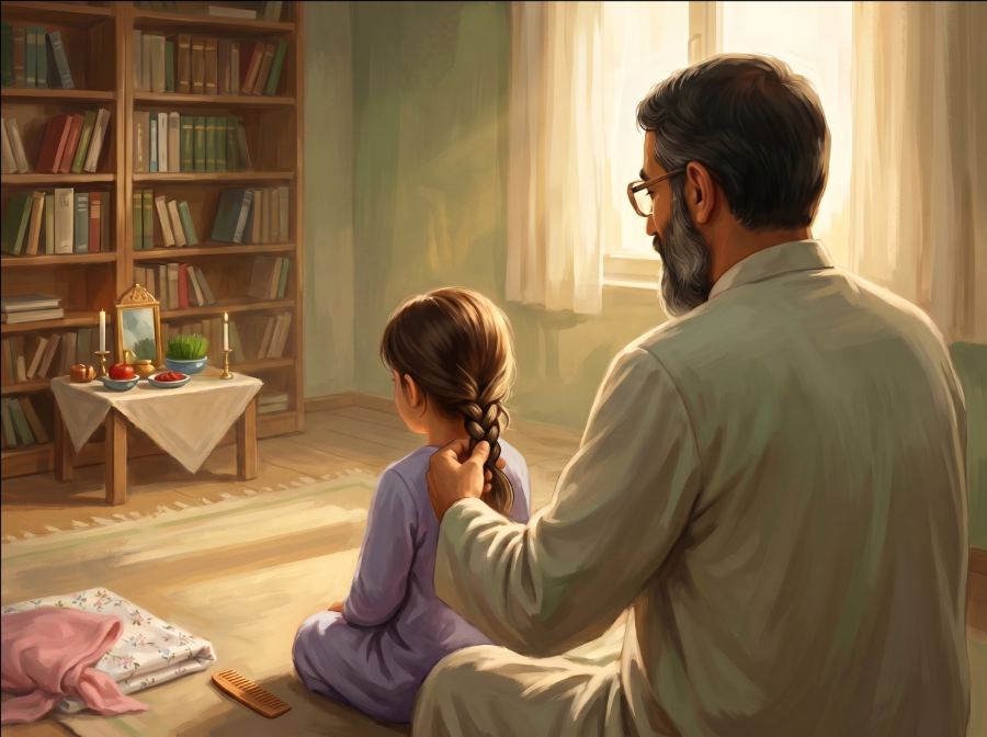 بافتن مو — صحنه ۴ از قصه ۲۰ «خانواده ایرانی»